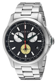 Shop Authentic Gucci G-Timeless Chronograph Black Dial Silver Steel Strap Watch For Men - YA126267 - Luxxuri