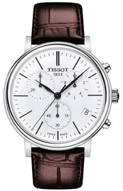  Shop Authentic Tissot Carson Premium Chronograph White Dial Brown Leather Strap Watch For Men - T122.417.16.011.00 - Luxxuri