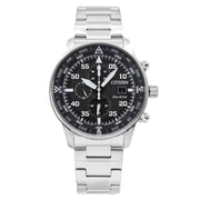  Shop Authentic Citizen Eco Drive Chronograph Black Dial Silver Steel Strap Watch For Men - CA0690-88E - Luxxuri