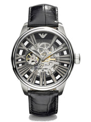  Shop Authentic Emporio Armani Meccanico Automatic Black Dial Leather Strap Watch For Men - AR4629 - Luxxuri