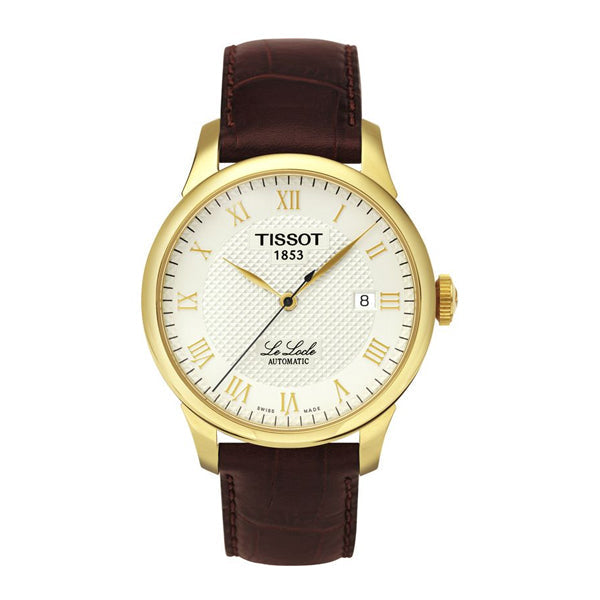  Shop Authentic Tissot Le Locle Automatic Gold Dial Brown Leather Strap Watch For Men - T41.5.413.73 - Luxxuri