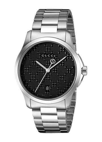  Shop Authentic Gucci G Timeless Quartz Stainless Steel Black Dial 27mm Watch For Men - YA126522 - Luxxuri