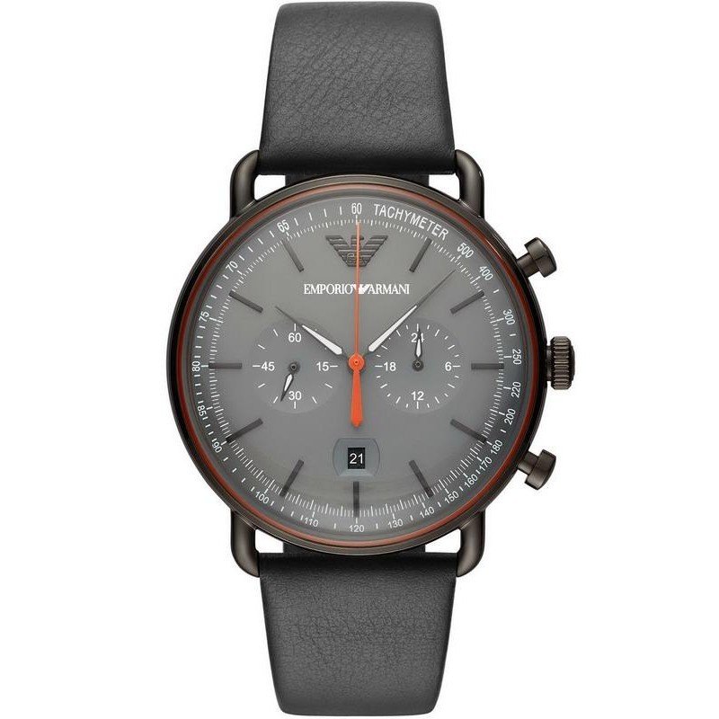  Shop Authentic Emporio Armani Aviator Grey Dial Grey Leather Strap Watch For Men - AR11168 - Luxxuri