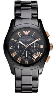  Shop Authentic Emporio Armani Valente Ceramica Chronograph Black Dial Black Steel Strap Watch For Men - AR1410 - Luxxuri