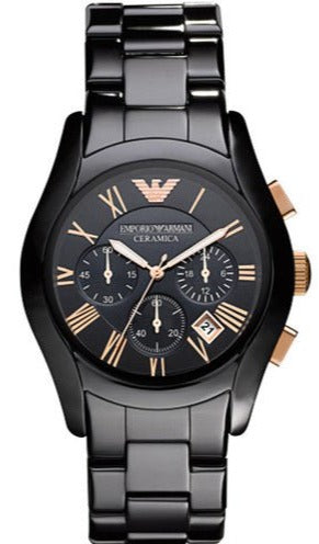  Shop Authentic Emporio Armani Valente Ceramica Chronograph Black Dial Black Steel Strap Watch For Men - AR1410 - Luxxuri