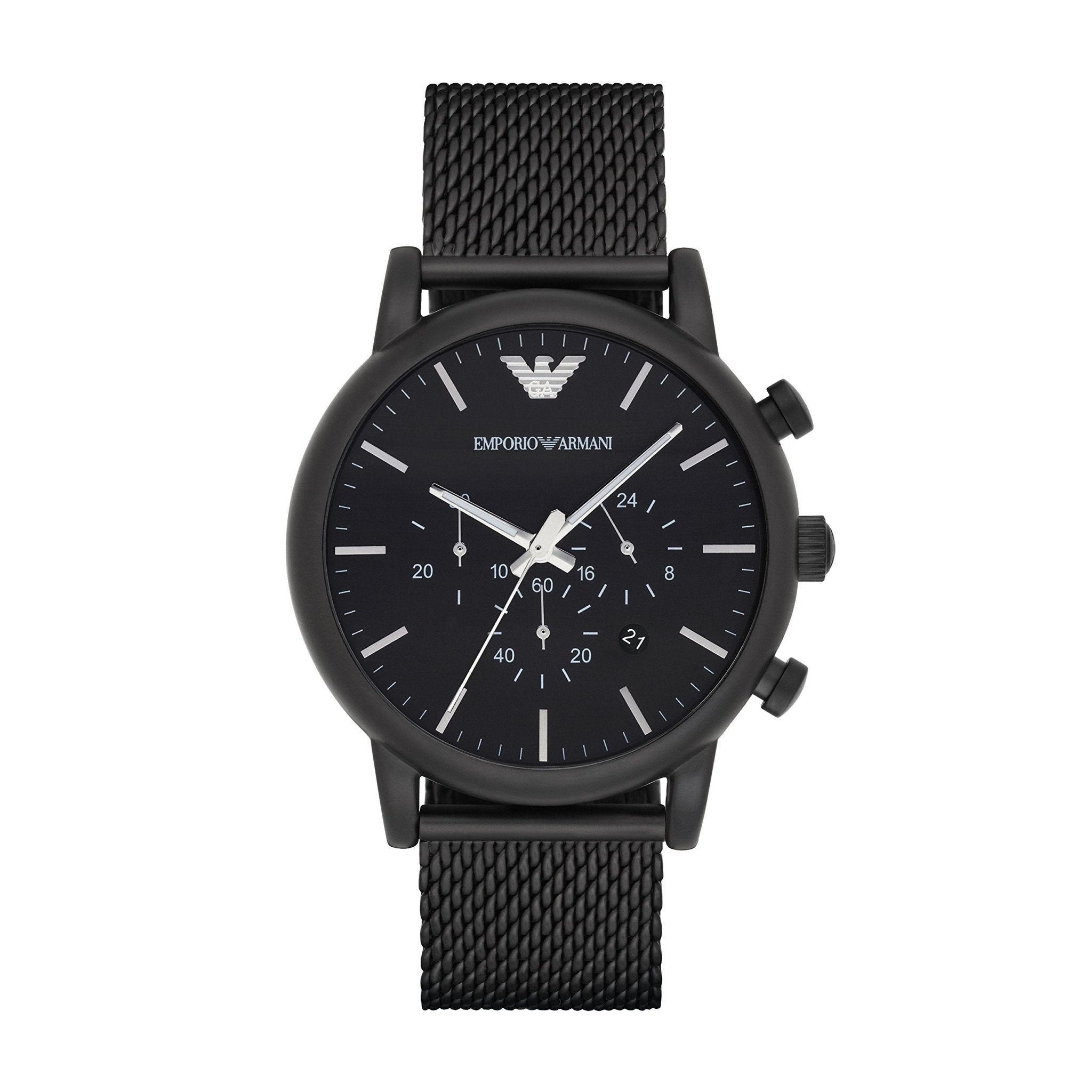  Shop Authentic Emporio Armani Sport Chronograph Black Dial Black Mesh Bracelet Watch For Men - AR1968 - Luxxuri