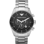  Shop Authentic Emporio Armani Sportivo Chronograph Black Dial Silver Stainless Steel Watch For Men - AR0585 - Luxxuri