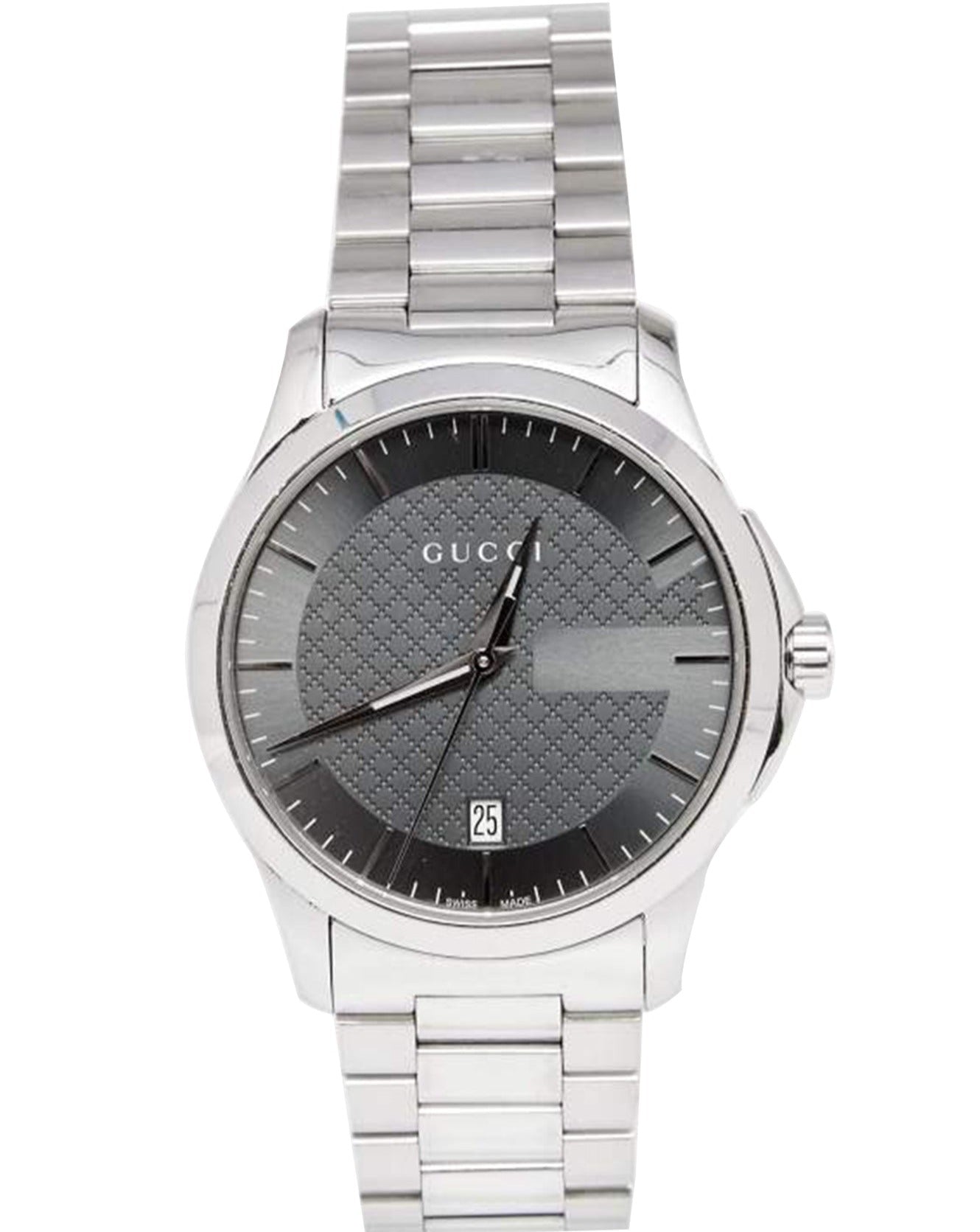  Shop Authentic Gucci G Timeless Grey Dial Silver Steel Strap Watch For Men - YA126441 - Luxxuri