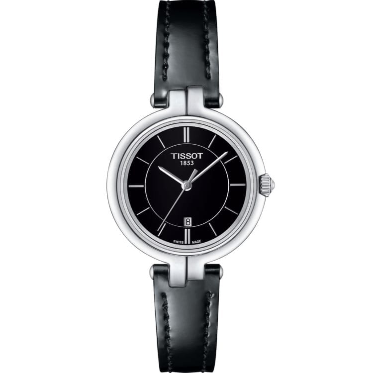  Shop Authentic Tissot T Lady Flamingo Black Dial Black Leather Strap Watch For Women - T094.210.16.051.00 - Luxxuri