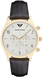  Shop Authentic Emporio Armani Classic Chronograph White Dial Black Leather Strap Watch For Men - AR1892 - Luxxuri
