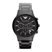  Shop Authentic Emporio Armani Classic Chronograph Black Dial Black Stainless Steel Strap Watch For Men - AR2453 - Luxxuri