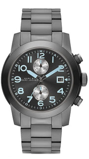  Shop Authentic Marc Jacobs Larry Chronograph Black Dial Grey Steel Strap Watch for Men - MBM5051 - Luxxuri