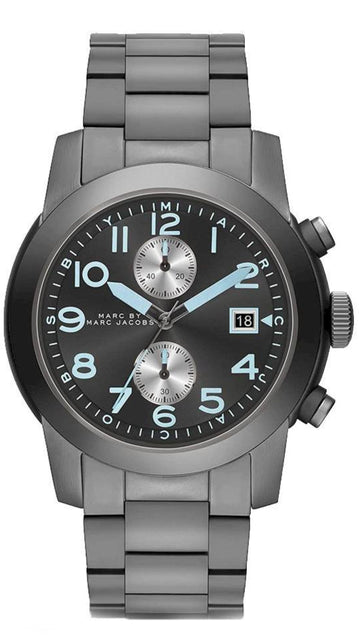  Shop Authentic Marc Jacobs Larry Chronograph Black Dial Grey Steel Strap Watch for Men - MBM5051 - Luxxuri