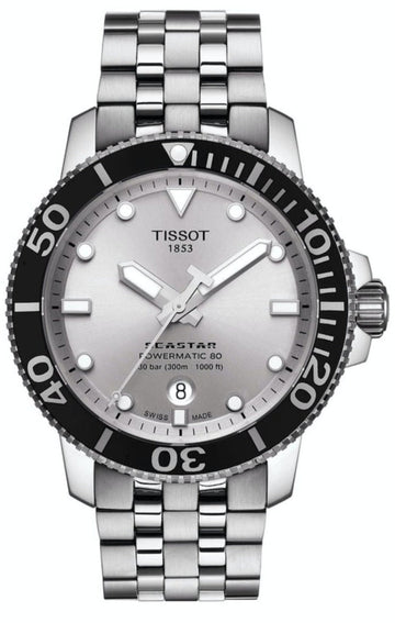  Shop Authentic Tissot Seastar 1000 Powermatic 80 Silver Dial Silver Steel Strap Watch For Men - T120.407.11.031.00 - Luxxuri