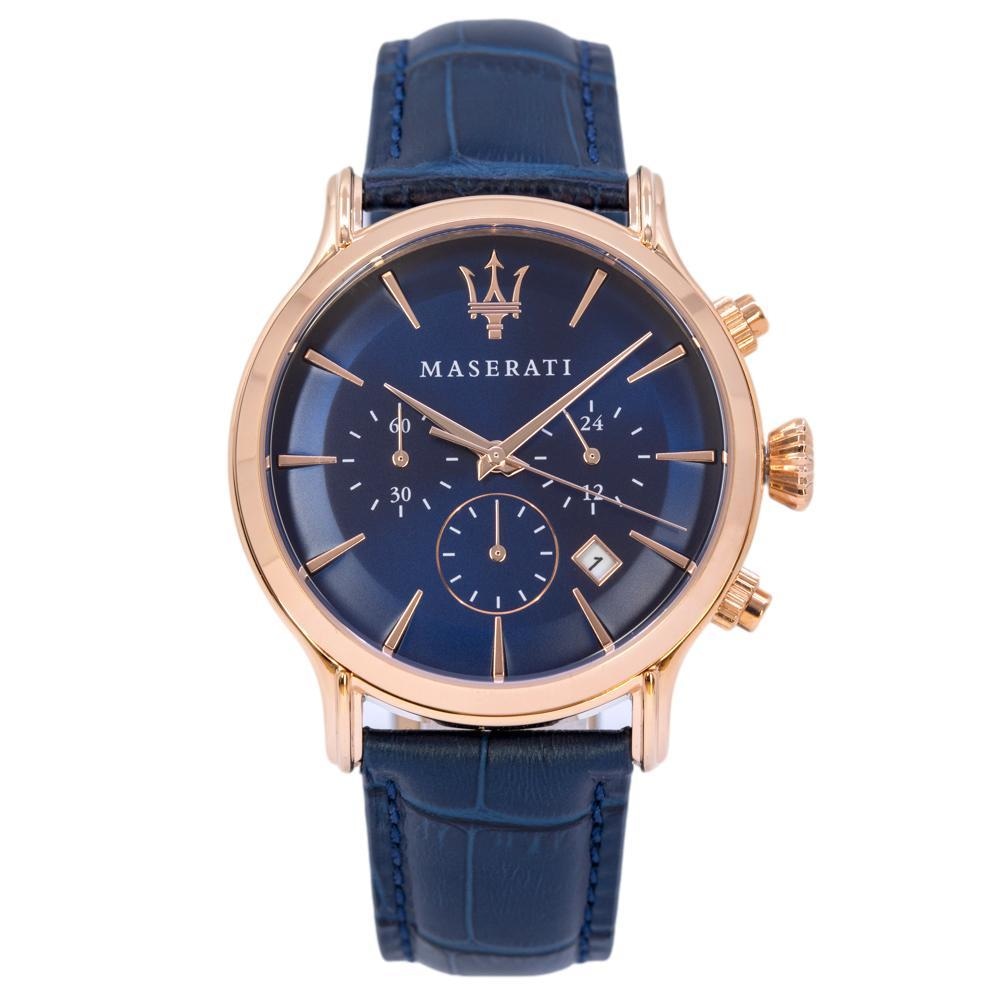  Shop Authentic Maserati Epoca Blue Dial Leather Blue Strap Watch For Men - R8871618007 - Luxxuri