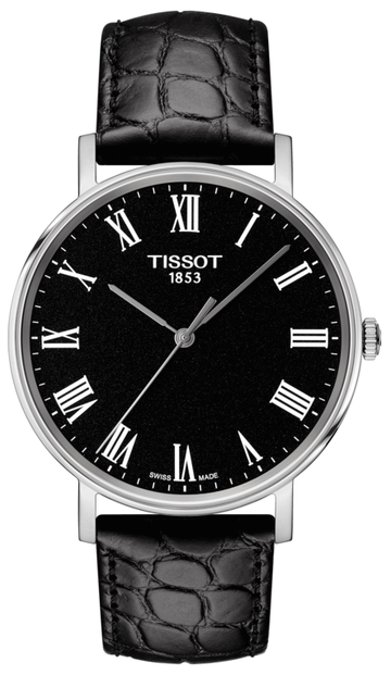  Shop Authentic Tissot Everytime Medium Black Dial Black Leather Strap Watch For Men - T109.410.16.053.00 - Luxxuri