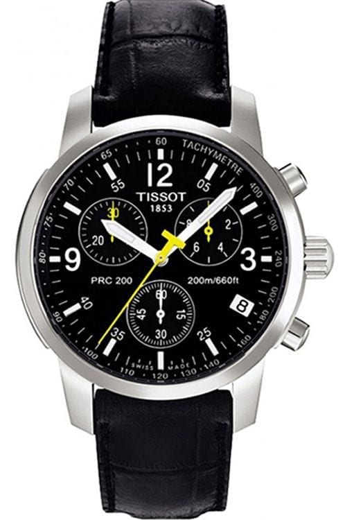  Shop Authentic Tissot T Race PRC 200 Chronograph Quartz Black Dial Black Leather Strap Watch for Men - T17.1.526.52 - Luxxuri