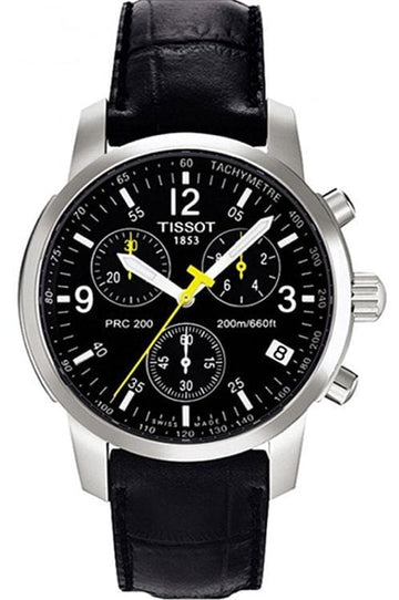  Shop Authentic Tissot T Race PRC 200 Chronograph Quartz Black Dial Black Leather Strap Watch for Men - T17.1.526.52 - Luxxuri