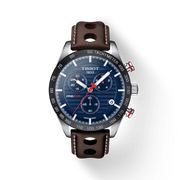  Shop Authentic Tissot PRS 516 Chronograph Blue Dial Brown Leather Strap Watch For Men - T100.417.16.041.00 - Luxxuri