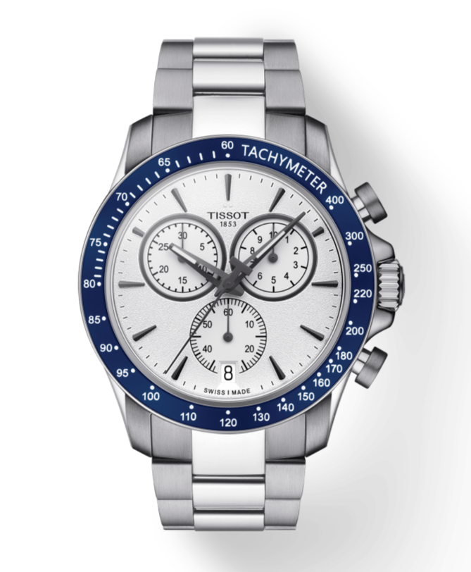  Shop Authentic Tissot V8 Quartz T Sport Chronograph White Dial Silver Steel Strap Watch For Men - T106.417.11.031.00 - Luxxuri