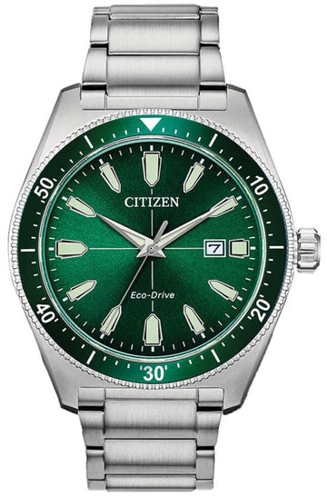  Shop Authentic Citizen Eco Drive Vintage Green Dial Silver Steel Strap Watch For Men - AW1598-70X - Luxxuri