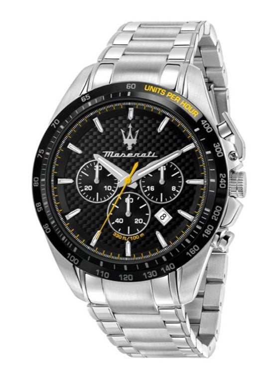  Shop Authentic Maserati Traguardo Black Dial Silver Chronograph with Tachymeter Watch For Men - R8873612042 - Luxxuri