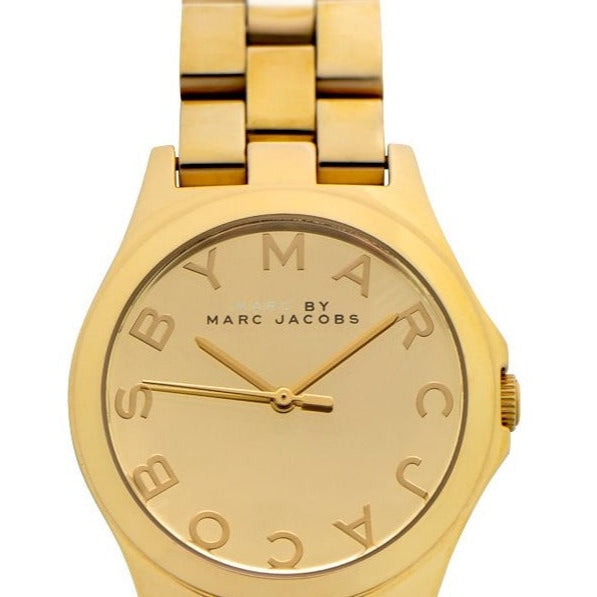  Shop Authentic Marc Jacobs Henry Gold Dial Gold Steel Strap Watch for Women - MBM3211 - Luxxuri