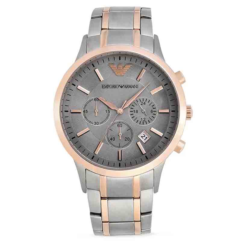  Shop Authentic Emporio Armani Renato Gray Dial Gray Steel Strap Watch For Men - AR11077 - Luxxuri
