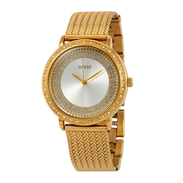  Shop Authentic Guess Willow Two Tine Dial Gold Mesh Bracelet Watch For Women - W0836L3 - Luxxuri