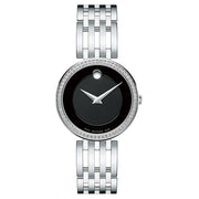  Shop Authentic Movado Esperanza 63 Diamonds Black Dial Silver Steel Strap Watch For Women - 0607052 - Luxxuri