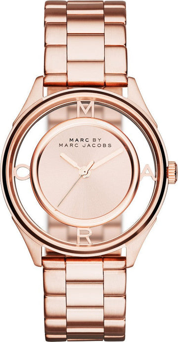  Shop Authentic Marc Jacobs Tether Transparent Rose Gold Dial Rose Gold Steel Strap Watch for Women - MBM3414 - Luxxuri