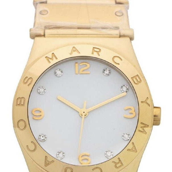  Shop Authentic Marc Jacobs Amy White Dial Gold Steel Strap Watch for Women - MBM8519 - Luxxuri