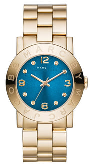  Shop Authentic Marc Jacobs Amy Blue Dial Gold Steel Strap Watch for Women - MBM3303 - Luxxuri