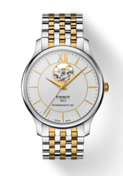  Shop Authentic Tissot Tradition Powermatic 80 Open Heart Silver Dial Two Tone Steel Strap Watch For Men - T063.907.22.038.00 - Luxxuri