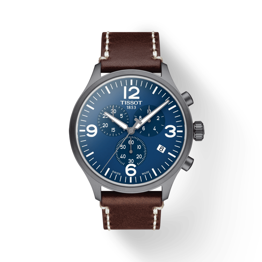 Shop Authentic Tissot Chrono XL Blue Dial Brown Leather Strap Watch For Men - T116.617.36.047.00 - Luxxuri