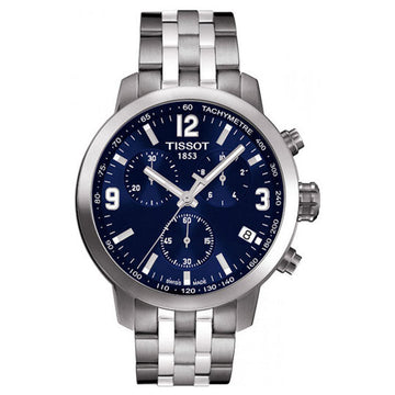  Shop Authentic Tissot PRC 200 Chronograph Blue Dial Silver Steel Strap Watch For Men - T055.417.11.047.00 - Luxxuri