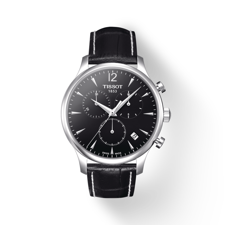  Shop Authentic Tissot Tradition Chronograph Black Dial Black Leather Strap Watch For Men - T0636171605700 - Luxxuri