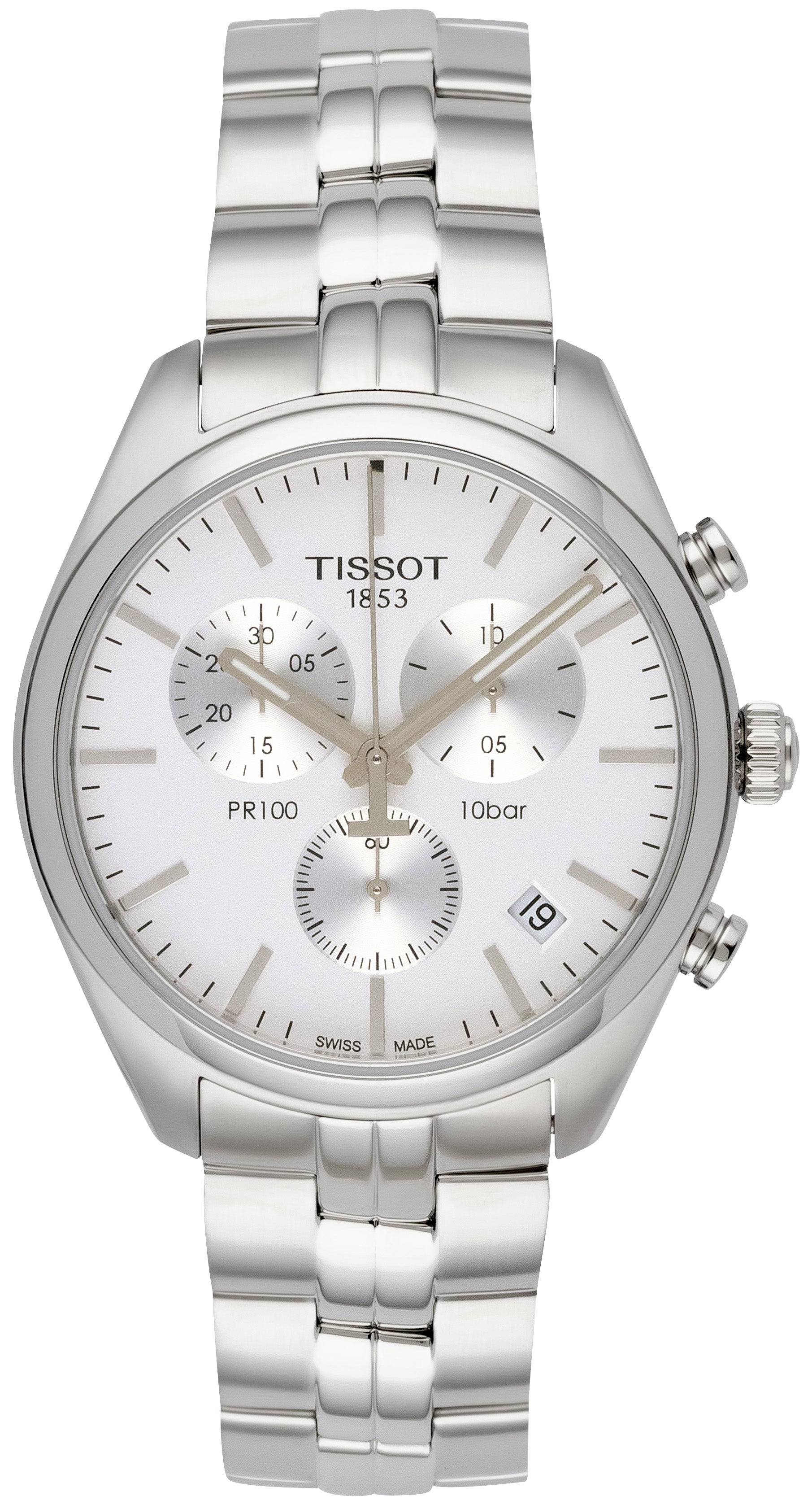  Shop Authentic Tissot T Classic PR 100 Chronograph Silver Dial Silver Steel Strap Watch For Men - T101.417.11.031.00 - Luxxuri