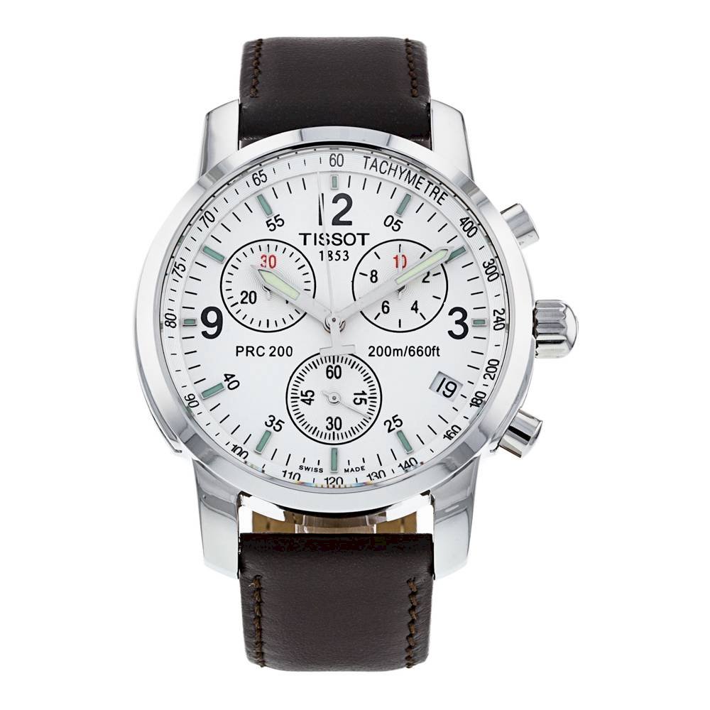  Shop Authentic Tissot T Race PRC 200 Chronograph White Dial Brown Leather Strap Watch for Men -  T17.1.516.32 - Luxxuri