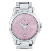  Shop Authentic Gucci G Timeless Pink Dial Silver Steel Strap Watch For Women - YA126524 - Luxxuri