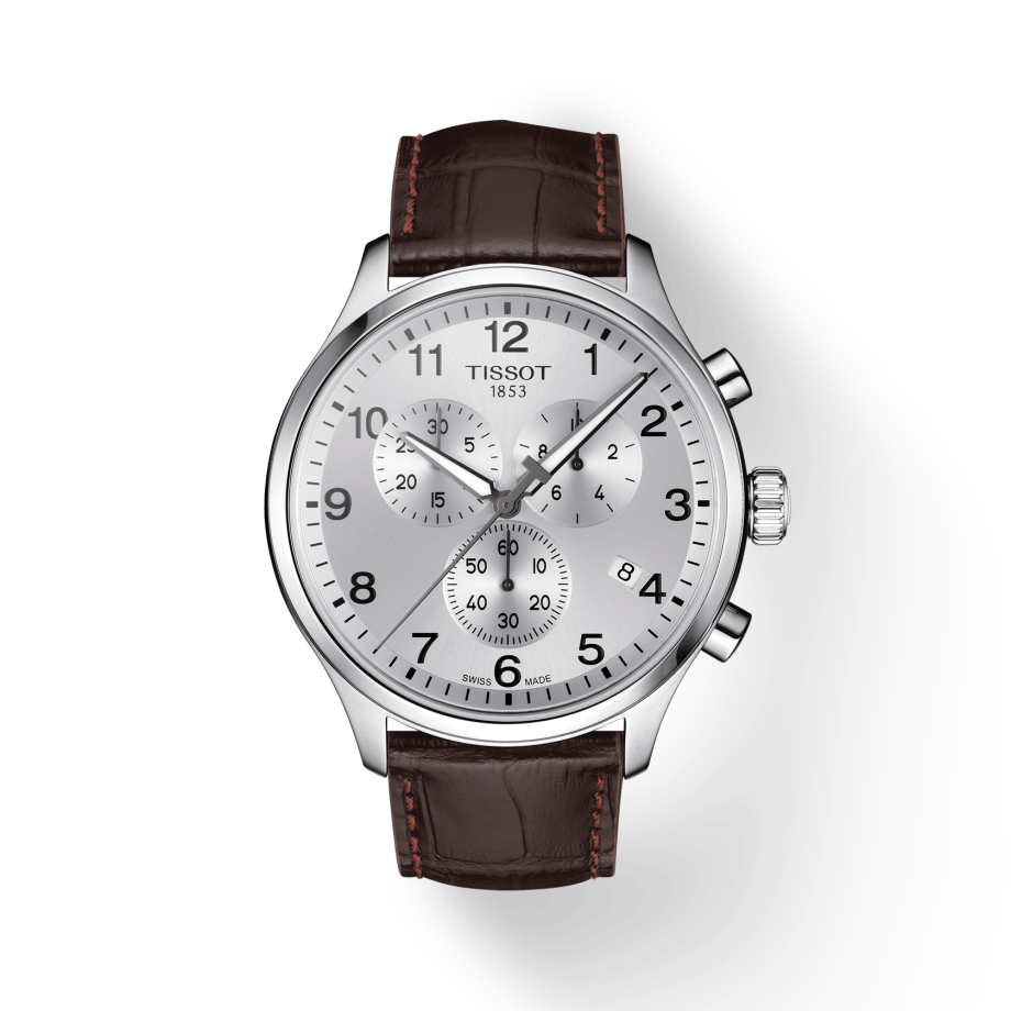  Shop Authentic Tissot T Sport Chrono XL Classic Silver Dial Brown Leather Strap Watch For Men - T116.617.16.037.00 - Luxxuri