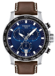  Shop Authentic Tissot Supersport Chrono Blue Dial Brown Leather Strap Watch For Men - T125.617.16.041.00 - Luxxuri