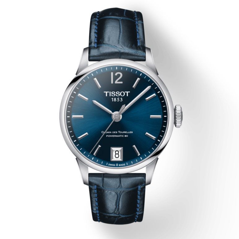  Shop Authentic Tissot Chemin Des Tourelles Powermatic 80 Lady Blue Dial Blue Leather Strap Watch For Women - T099.207.16.047.00 - Luxxuri
