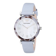  Shop Authentic Emporio Armani White Dial Light Blue Leather Strap Watch For Women - AR11002 - Luxxuri