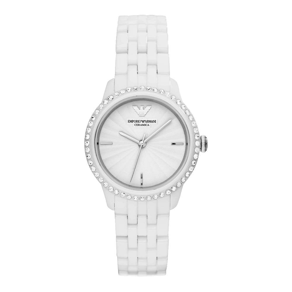  Shop Authentic Emporio Armani Ceramic White Dial White Ceramic Bracelet Watch For Women - AR1477 - Luxxuri