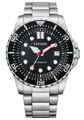  Shop Authentic Citizen Mechanical Black Dial Silver Steel Strap Watch For Men - NJ0120-81E - Luxxuri