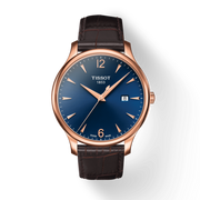  Shop Authentic Tissot T Classic Tradition Blue Dial Brown Leather Strap Watch For Men - T063.610.36.047.00 - Luxxuri