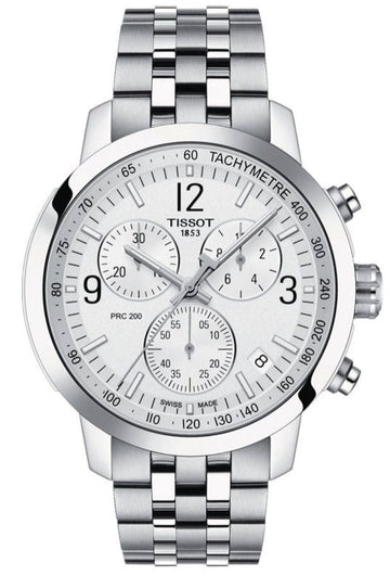  Shop Authentic Tissot T Sport PRC 200 Chronograph White Dial Silver Steel Strap Watch For Men - T114.417.11.037.00 - Luxxuri