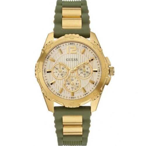  Shop Authentic Guess Interpid 2 Golden Dial Two Tone Silicon Strap Watch For Women - W0325L5 - Luxxuri