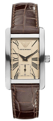  Shop Authentic Emporio Armani Classic Beige Dial Brown Leather Strap Watch For Women - AR0155 - Luxxuri